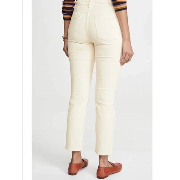 DL1961 Mara Straight Corduroy Off White Mid Rise Instasculpt Ankle Pants 27 - Picture 9 of 11